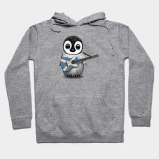 Baby Penguin Playing Scottish Flag Guitar Hoodie